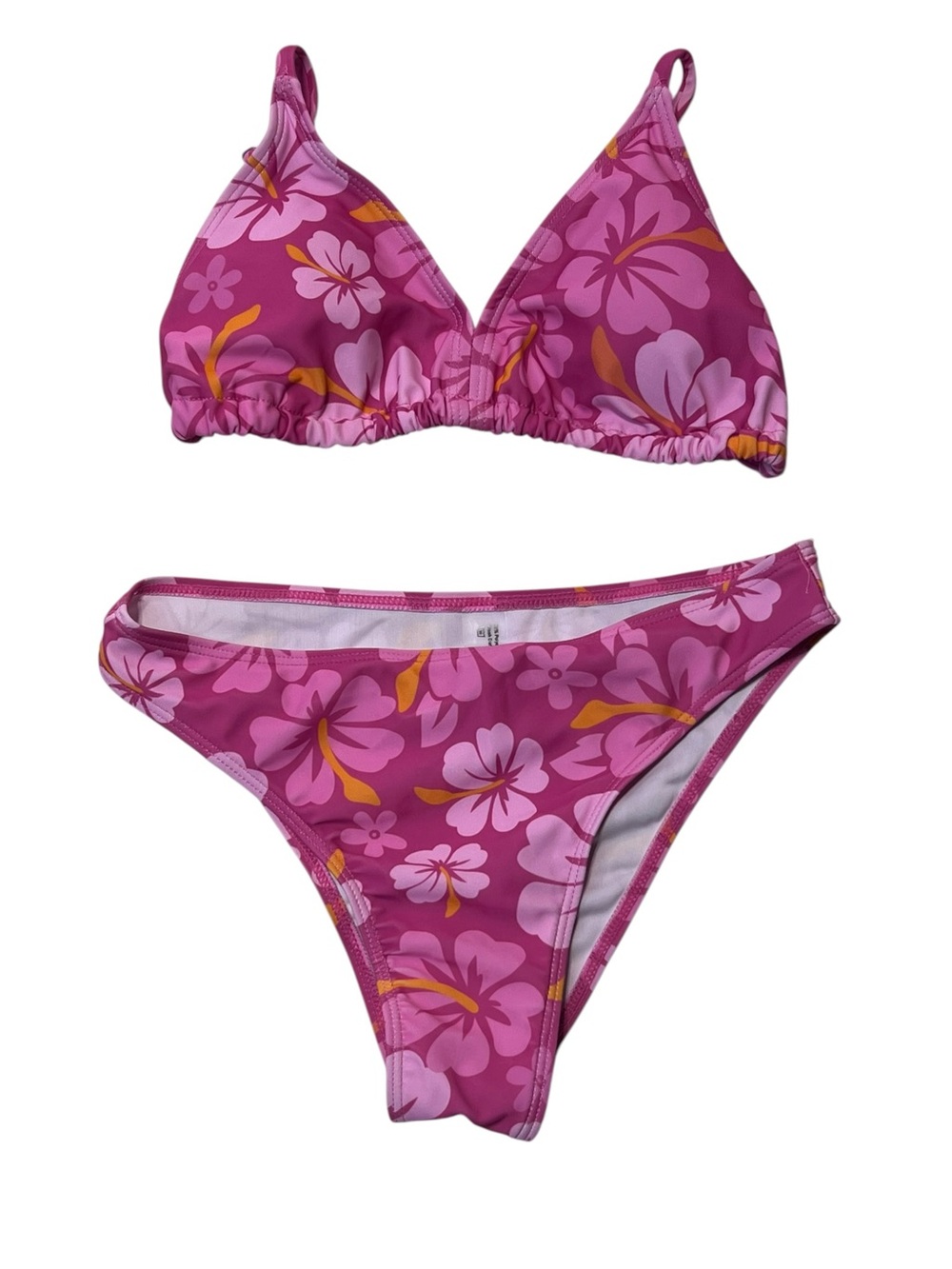 Girls Pink Floral Two-Piece Swim Bikini
